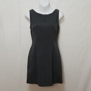 Grey Pinstripe Sleeveless Dress